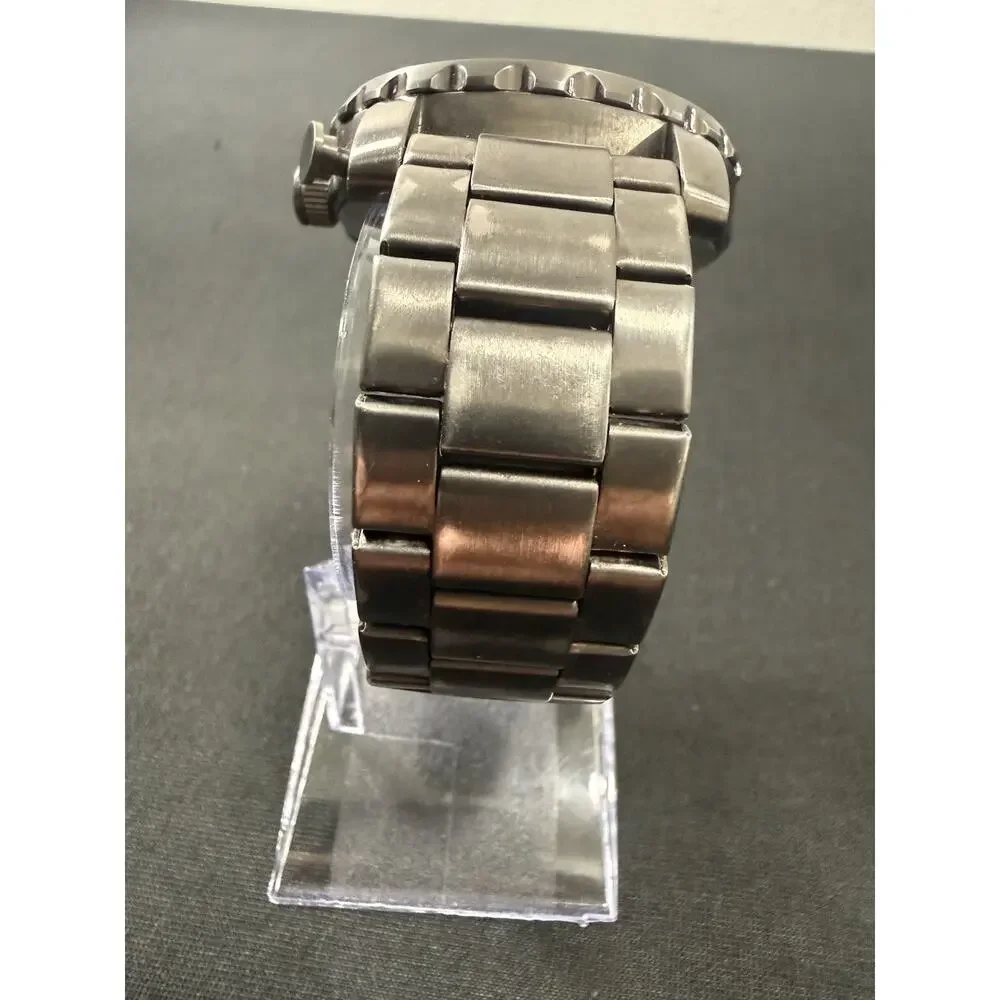 Men’s Fossil JR-1437 Wristwatch New Battery 50mm Casing Gunmetal Grey 7” Band